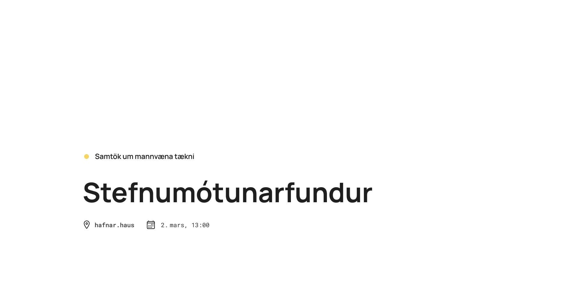 Stefnumótunarfundur / strategy meeting